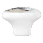 Franse bulledog (crème/wit) schilderen - hondenkun keramische knop (Zijkant)