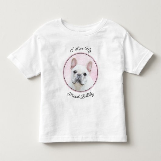 Franse bulledog (crème/wit) schilderen - hondenkun kinder shirts (Voorkant)