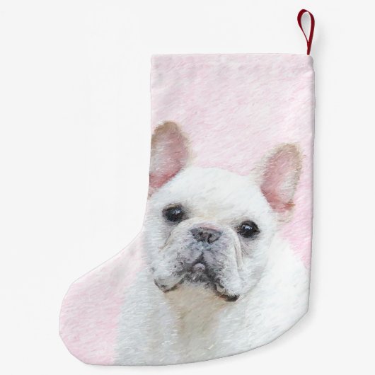 Franse bulledog (crème/wit) schilderen - hondenkun kleine kerstsok (Achterkant)