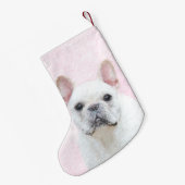 Franse bulledog (crème/wit) schilderen - hondenkun kleine kerstsok (Achterkant (Hangend))