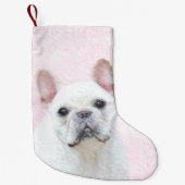Franse bulledog (crème/wit) schilderen - hondenkun kleine kerstsok (Voorkant)