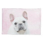 Franse bulledog (crème/wit) schilderen - hondenkun kussensloop (Achterkant)