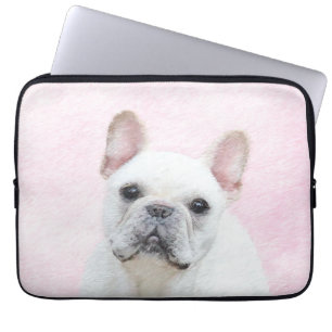 Franse bulledog (crème/wit) schilderen - hondenkun laptop sleeve