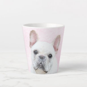 Franse bulledog (crème/wit) schilderen - hondenkun latte mok