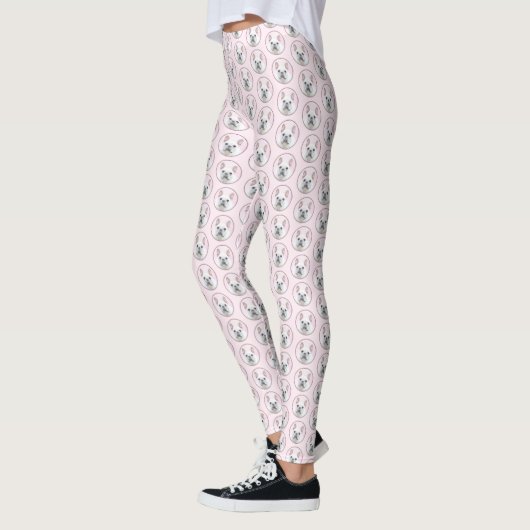 Franse bulledog (crème/wit) schilderen - hondenkun leggings (Links)