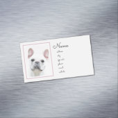 Franse bulledog (crème/wit) schilderen - hondenkun magnetisch visitekaartje (Voorbeeld)