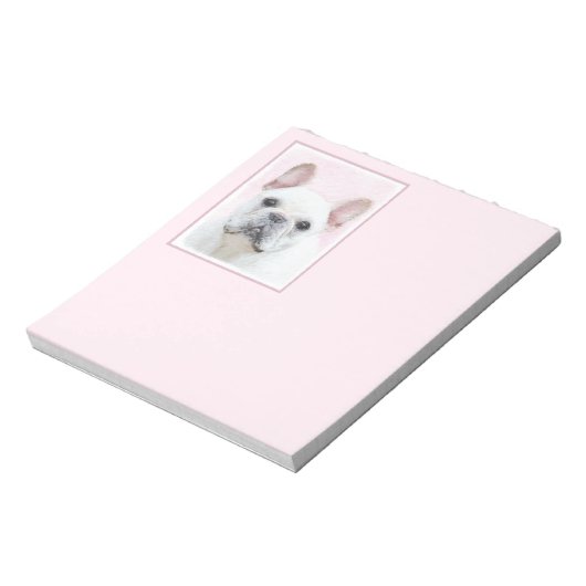 Franse bulledog (crème/wit) schilderen - hondenkun notitieblok (Linkerzijde)