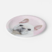 Franse bulledog (crème/wit) schilderen - hondenkun papieren bordje (Gekanteld)