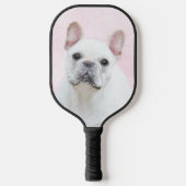 Franse bulledog (crème/wit) schilderen - hondenkun pickleball paddle (Voorkant)