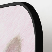 Franse bulledog (crème/wit) schilderen - hondenkun pickleball paddle (Links Detail)