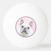 Franse bulledog (crème/wit) schilderen - hondenkun pingpongbal (Voorkant)