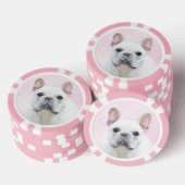 Franse bulledog (crème/wit) schilderen - hondenkun poker chips (Opstapeling)