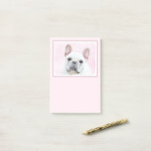 Franse bulledog (crème/wit) schilderen - hondenkun post-it® notes (Op bureau)