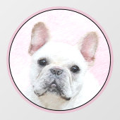 Franse bulledog (crème/wit) schilderen - hondenkun raamsticker (Vel)