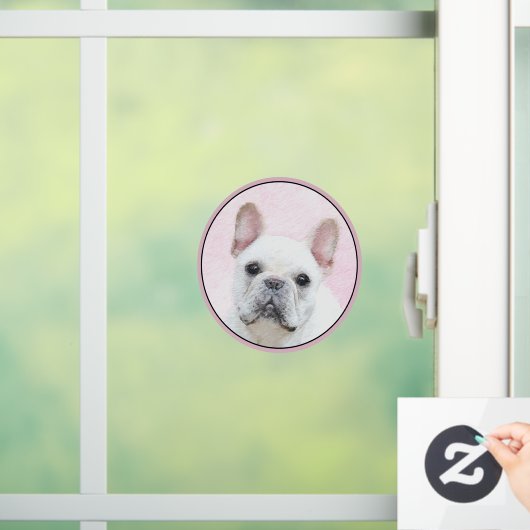 Franse bulledog (crème/wit) schilderen - hondenkun raamsticker (Huis)