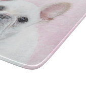 Franse bulledog (crème/wit) schilderen - hondenkun snijplank (Hoek)