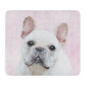 Franse bulledog (crème/wit) schilderen - hondenkun snijplank (Voorkant)