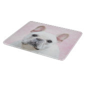 Franse bulledog (crème/wit) schilderen - hondenkun snijplank (Hoek)