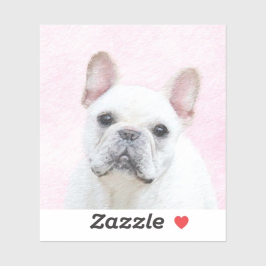 Franse bulledog (crème/wit) schilderen - hondenkun sticker (Vel)