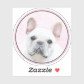 Franse bulledog (crème/wit) schilderen - hondenkun sticker (Vel)