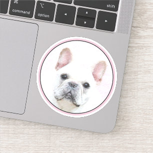 Franse bulledog (crème/wit) schilderen - hondenkun sticker
