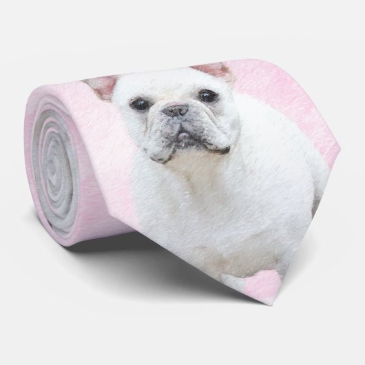 Franse bulledog (crème/wit) schilderen - hondenkun stropdas (Opgerold)