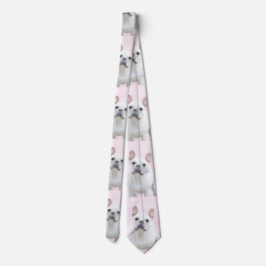 Franse bulledog (crème/wit) schilderen - hondenkun stropdas (Achterkant)