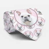 Franse bulledog (crème/wit) schilderen - hondenkun stropdas (Opgerold)