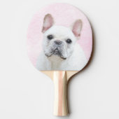 Franse bulledog (crème/wit) schilderen - hondenkun tafeltennisbatje (Achterkant)
