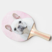 Franse bulledog (crème/wit) schilderen - hondenkun tafeltennisbatje (Zijkant)