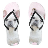 Franse bulledog (crème/wit) schilderen - hondenkun teenslippers (Voetbed)