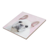 Franse bulledog (crème/wit) schilderen - hondenkun tegeltje (Zijkant)
