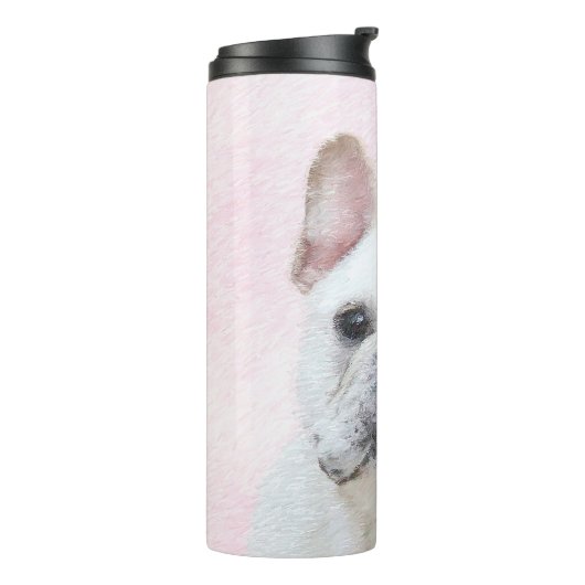 Franse bulledog (crème/wit) schilderen - hondenkun thermosbeker (Gedraaid links)