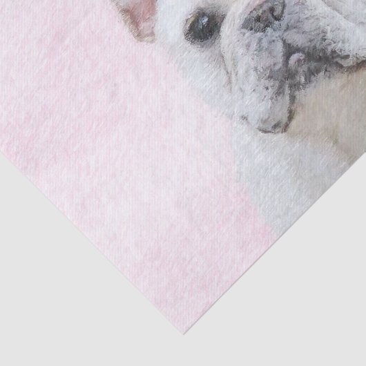 Franse bulledog (crème/wit) schilderen - hondenkun tissuepapier (Detail)