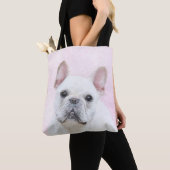 Franse bulledog (crème/wit) schilderen - hondenkun tote bag (Dichtbij)