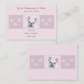 Franse bulledog (crème/wit) schilderen - hondenkun visitekaartje (Voorkant / Achterkant)