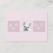 Franse bulledog (crème/wit) schilderen - hondenkun visitekaartje (Achterkant)