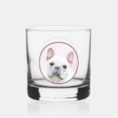 Franse bulledog (crème/wit) schilderen - hondenkun whisky glas (Achterkant)