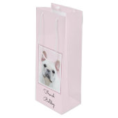 Franse bulledog (crème/wit) schilderen - hondenkun wijn cadeautas (Voorkant Gekanteld)