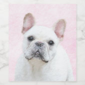 Franse bulledog (crème/wit) schilderen - hondenkun wijn etiket (Enkel label)