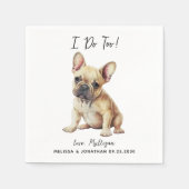 Franse bulledog Dog Wedding Custom Cocktail Servet (Voorkant)
