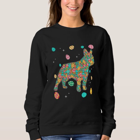 Franse bulledog eieren paasdag pap hond hond hond  trui (Voorkant)