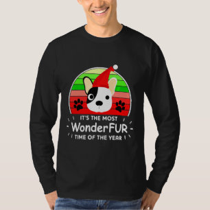 Franse bulledog kerstmis met hond voor hond t-shirt