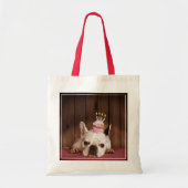 Franse bulledog met Birthday Cupcake Tote Bag (Voorkant)
