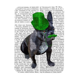 Franse bulledog met Green Top Hat en Mustache Magneet