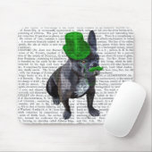 Franse bulledog met Green Top Hat en Mustache Muismat (Met muis)