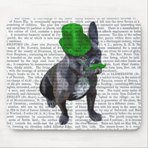 Franse bulledog met Green Top Hat en Mustache Muismat