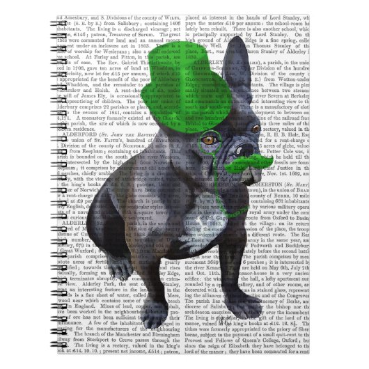 Franse bulledog met Green Top Hat en Mustache Notitieboek (Voorkant)