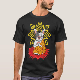 Franse bulledog met Mandala Buddha Yoga Womens Man T-shirt