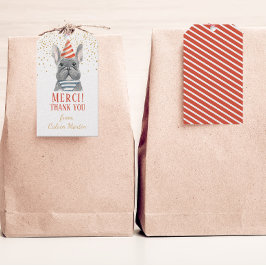 Franse bulledog met Pet Red Gift Labels Cadeaulabel
